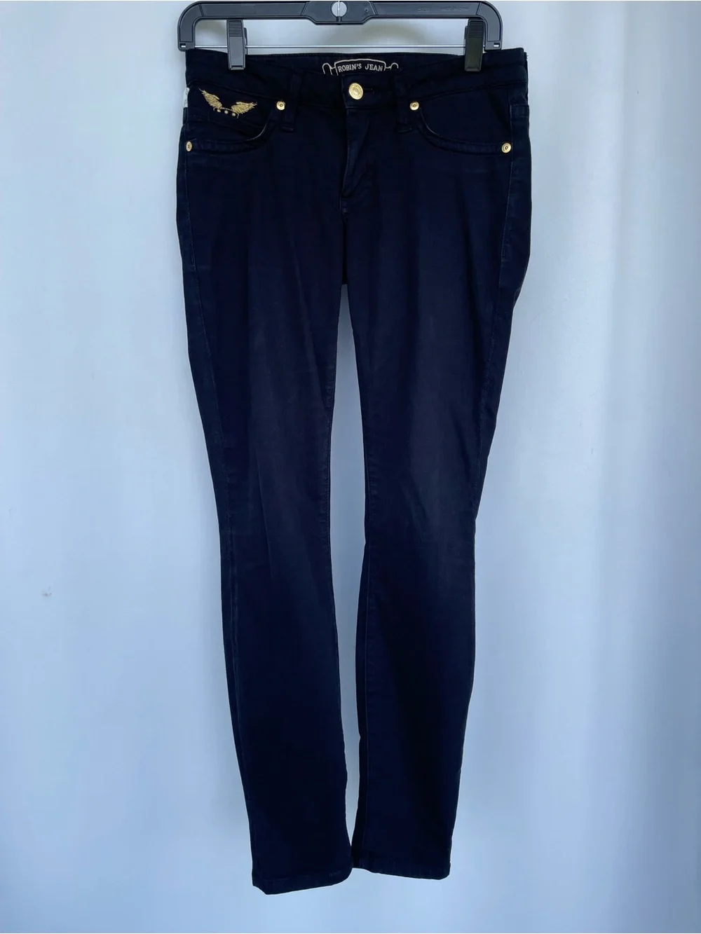 Robin's Jean Women's Black Skinny Jeans with Gold Hardware